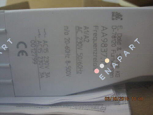 p/n: 0012799, Type: AA9837.11 20-60HZ UH AC50/60HZ 230V 周波数リレー