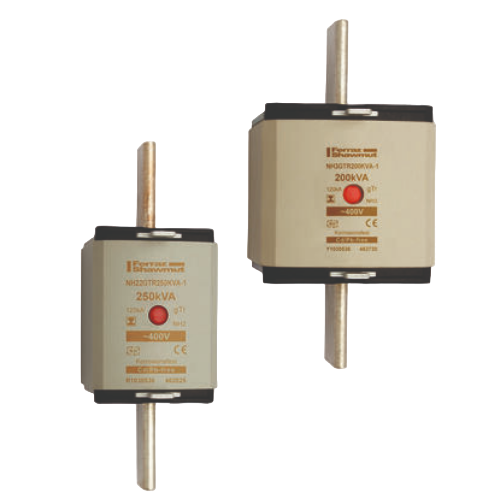NH fuse-links gTr 400VAC, middle indicator/isolated gripping-lugs size 2, 3