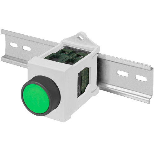 DIN rail mounting adapter for operator