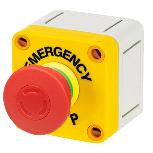 Emergency push-button Ø 40, twist release, with enclosure