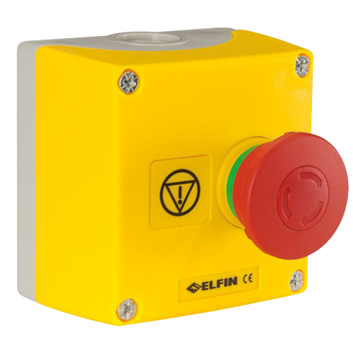 Emergency push-button Ø 40, twist release, with enclosure