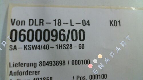 P/n: 0600096/00, Type: SA-KSW4/40-1HS28-60